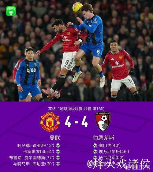 疯狂4-4进球大战!曼联3次领先却被扳平!踢出本赛季英超抽象大战 疯狂4-4进球大战!曼联3次领先却被扳平!踢出本赛季英超抽象大战